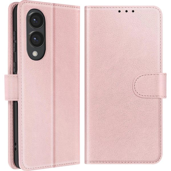 Avizar, Custodia Galaxy S25 Edge Flap Wallet Video, Oro Rosa-image