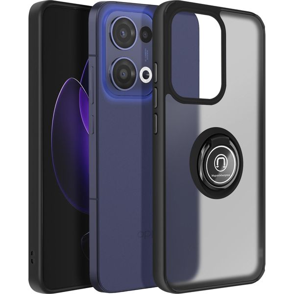 Avizar, Hulle Oppo Reno 13 Anello Magnetico Traslucido, Nero-image