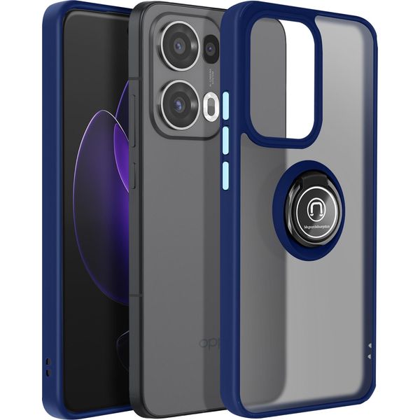 Avizar, Hulle Oppo Reno 13 Pro Anello Magnetico Traslucido, Blu Scuro-image