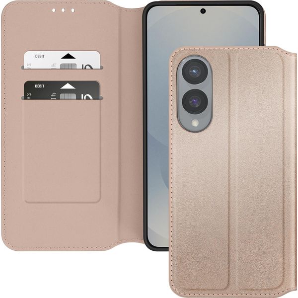 Avizar, Custodia Galaxy S25 Edge Flap Card Holder Video, Oro-image