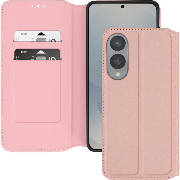 Avizar, Custodia Galaxy S25 Edge Con Sportello Portacarte Video, Oro Rosa-image