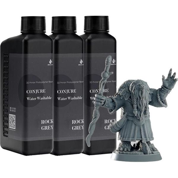 Resina Per Stampanti 3D, Lavabile In Acqua, A Basso Odore, Grigio Roccia-3 Kg-image
