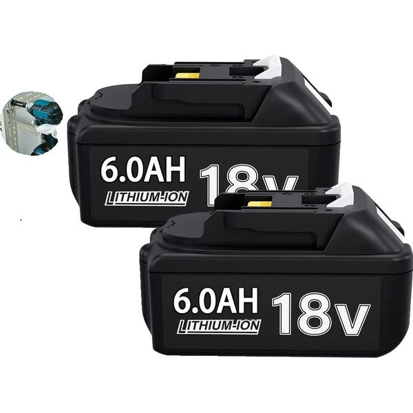Batteria Agli Ioni Di Litio Da 18V, Capacità 6,0Ah, Display Led, 2 Pezzi 6,0AH-image