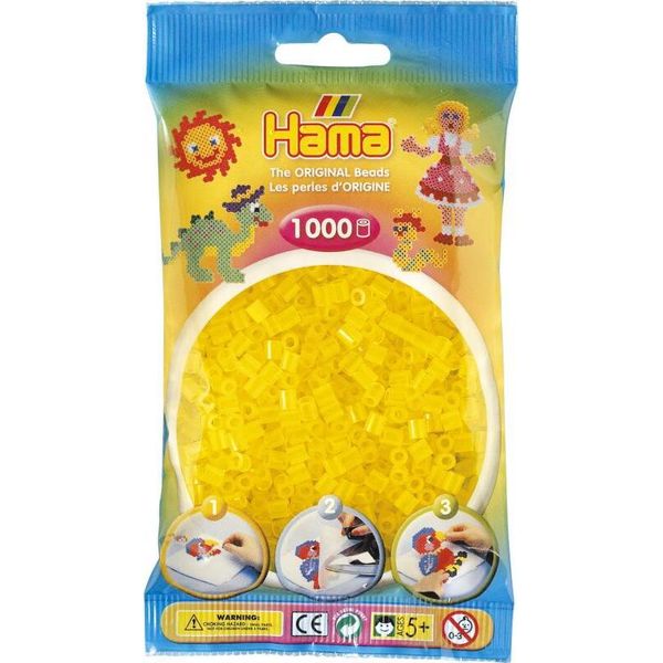 Hama Originale Iron-On Perline Midi 1000 Pz. 207-14 Giallo Trasparente Trasparente-image