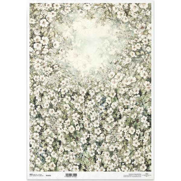 Carta Di Riso Per Decoupage Carta Artigianale Per Decoupage A3 ITD-1423L Piccoli Fiori-image