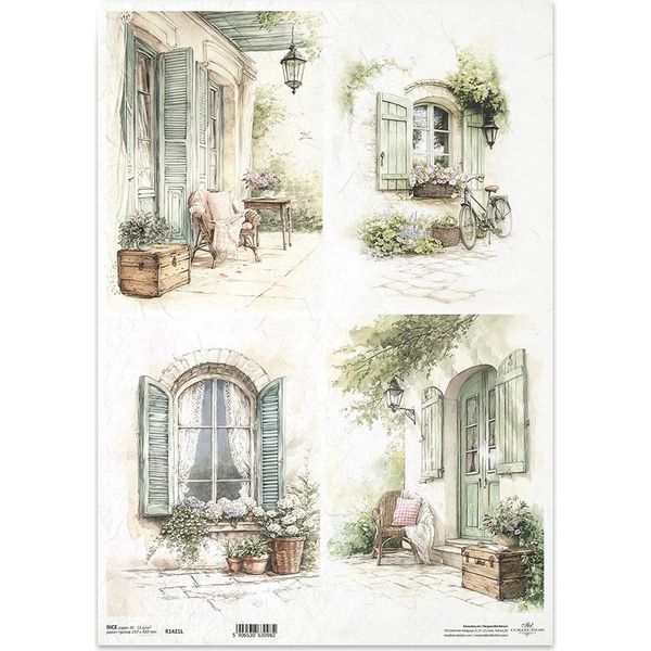 Carta Di Riso Per Decoupage Carta Artigianale Per Decoupage A3 ITD-1421L Persiane-image
