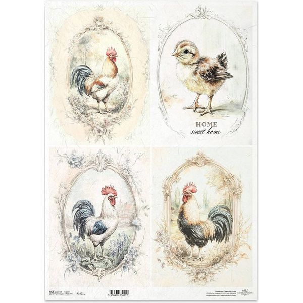 Carta Di Riso Per Decoupage Carta Per Decoupage Per Cornici A3 ITD-1401L Galli-image