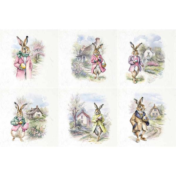 Set Di Carta Di Riso - Itd - RSM120 Coniglietto Di Pasqua-image
