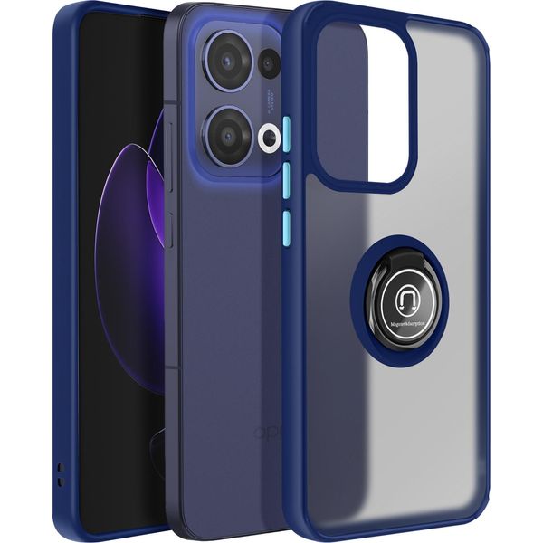 Avizar, Hulle Oppo Reno 13 Anello Magnetico Traslucido, Blu Scuro-image