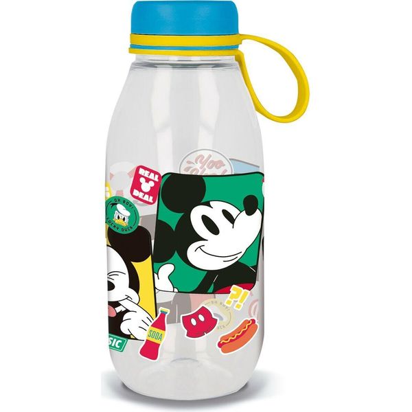 Disney Ecozen Bottiglia Trasparente Per Bambini In Tritan Mickey Mouse 460 Ml Con Tappo E Manico In Silicone-image
