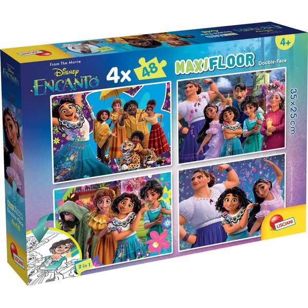 Lisciani - Disney Encanto - Puzzle Maxifloor 4 X 48 - Per Bambini Dai 3 Anni In Su - Maxi Puzzle Da Pavimento Con 4 Motivi Da 48 Pezzi Ciascuno - Divertimento Assicurato - Italy-image