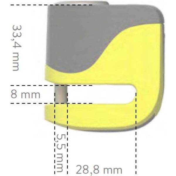 Auvray Blocca-Scooter Con Allarme B-LOCK 06 Mini - Giallo/Nero, Diametro Perno 5,5 Mm-image