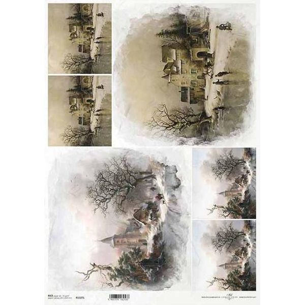 Carta Di Riso Per Decoupage A3 ITD-1107L Vintage Views-image