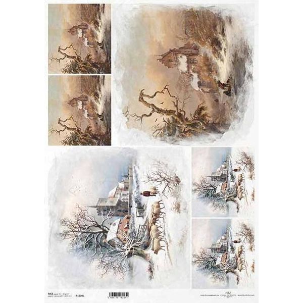 Carta Di Riso Per Decoupage A3 ITD-1109L Vintage Views-image