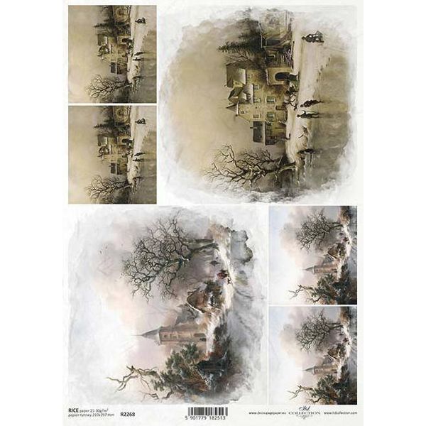 Itd Carta Di Riso Decoupage Tecnica Artigianale Tovagliolo Di Carta-R2268 Vintage Views-image