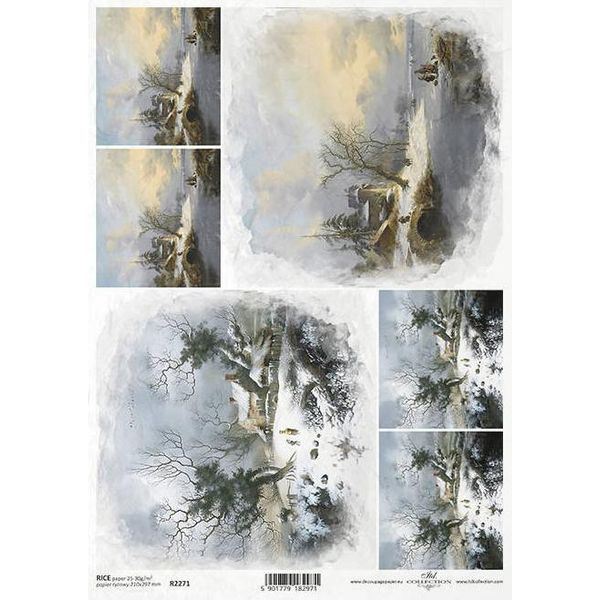 Itd Carta Di Riso Decoupage Tecnica Artigianale Tovagliolo Di Carta-R2271 Inverno Visualizzazioni-image