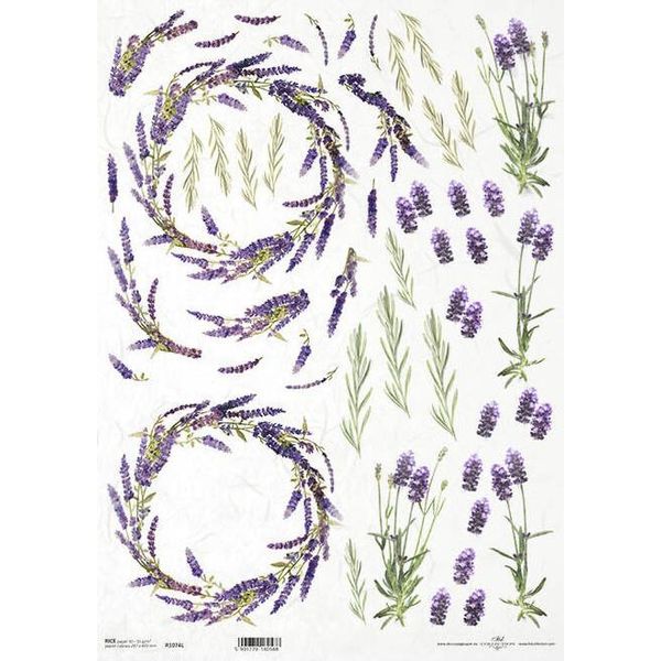 Carta Di Riso Per Decoupage A3 ITD-11074L Lavanda-image