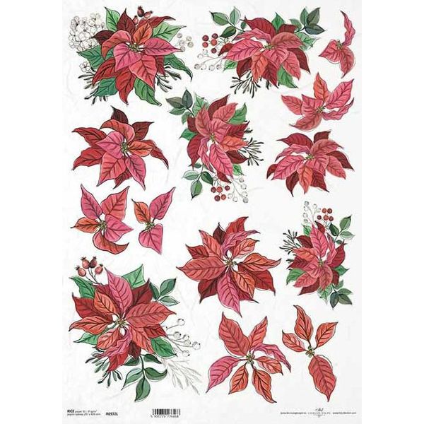 Itd Carta Di Riso Per Decoupage A3 0972L Stella Di Natale-image
