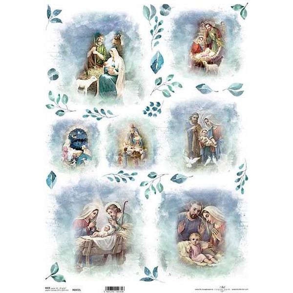 Itd Carta Di Riso Per Decoupage A3 La Sacra Famiglia 0472L-image