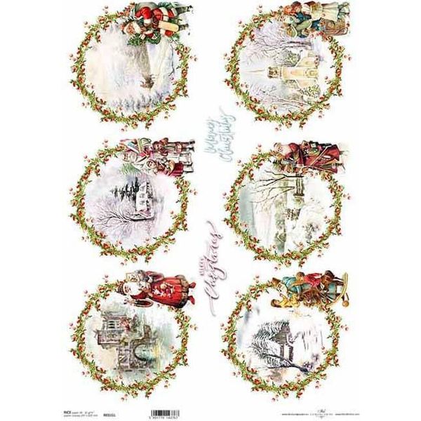 Itd Carta Di Riso Decoupage Carta Artigianale A3 Natale, Inverno, Immagini Invernali 0331L-image