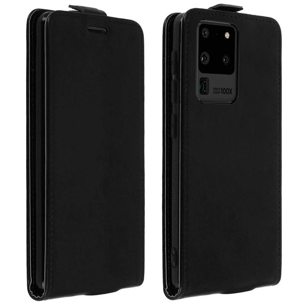Avizar, Custodia Flip Verticale Per Samsung Galaxy S20 Ultra, Con Portacarte, Nero-image