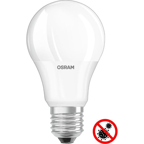 Lampadina Led E27 A60 8,5W = 60W 806Lm 6500K Freddo 200° Osram Antibatterico-image