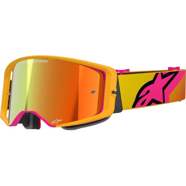 Occhiali Supertech Corp, Alpinestars (Giallo/Rosa, Plexi Rosso A Specchio) 2026-image