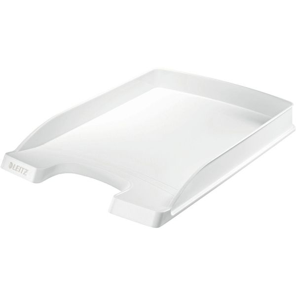 Leitz 5237-00-01 5237 Briefkorb Flach Plus - A4, Extra Flach, Polystrol, Weiß-image