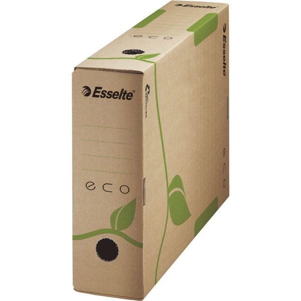 Esselte 623916 Scatola Archivio Eco, 80 Mm, Cartone, Marrone Naturale-image