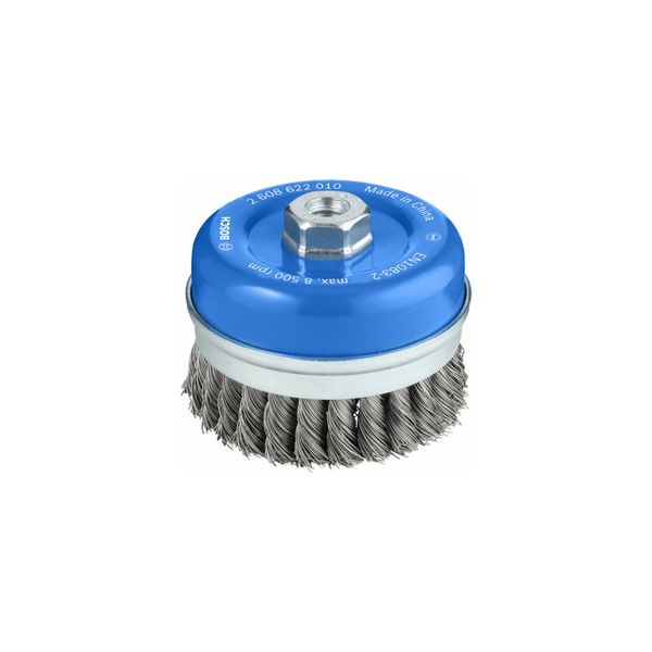 Bosch TopfbüRste Stahl Gezopfter Draht 100 Mm 0,5 Mm 8500 U/ Min M 14 (2608622010)-image