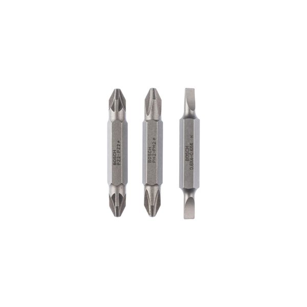 Bosch Doppelklingenbit-Set 3-Teilig S0,6X4,0 S0,6X4,0 PH2 PH2 PZ2 PZ2 45 Mm (2607001744)-image