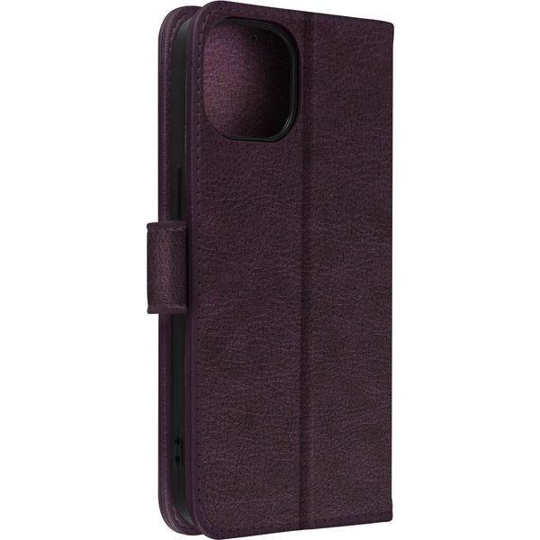 Custodia In Pelle Finta Con Funzione Stand Per Apple Iphone 15 Plus - Viola Scuro-image