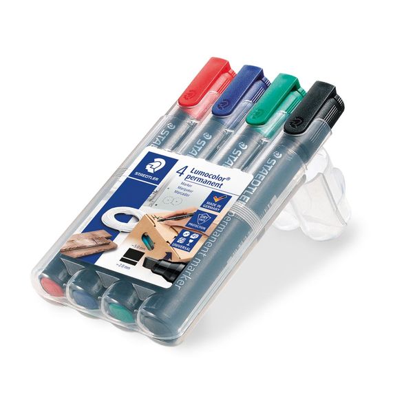 Staedtler Lumocolor 350 WP4 Evidenziatore 4 Pz Nero, Blu, Verde, Rosso-image
