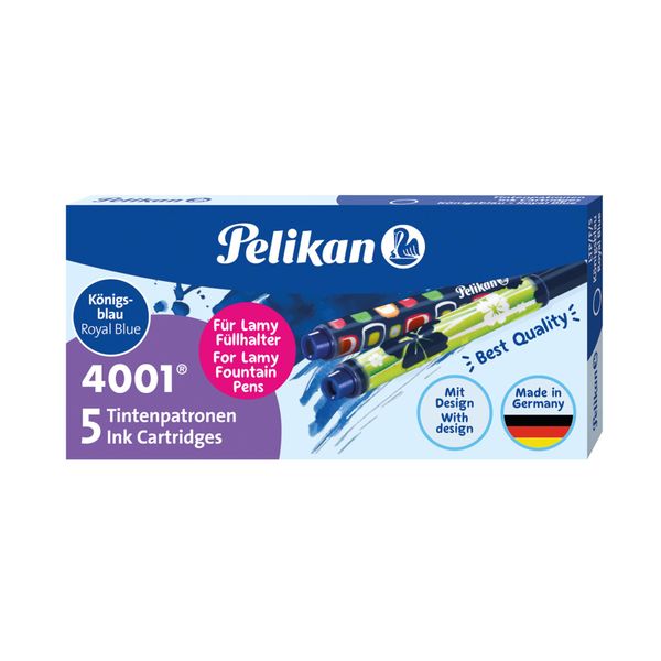 Pelikan® 338293 Cartuccia D'inchiostro 4001® Per Penna Stilografica Lamy - Blu Reale, 5 Pezzi-image