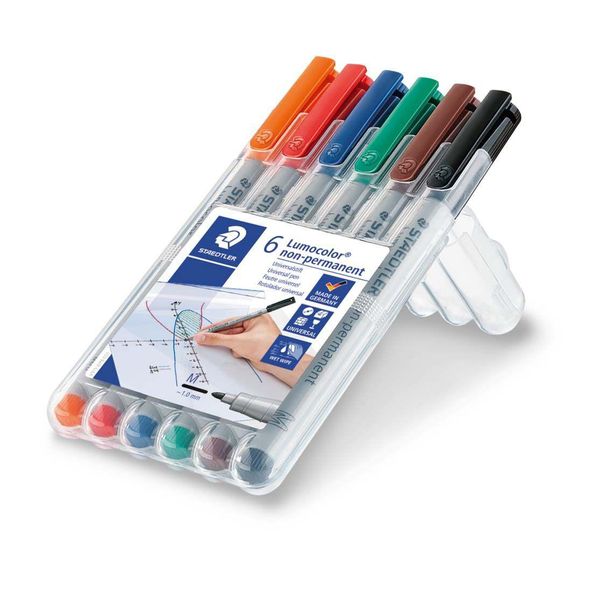 Staedtler® 315 WP6 Penna A Punta Fine Penna Universale Lumocolor® - Non Permanente, M, 6 Colori-image
