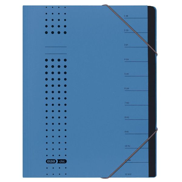 Elba 400001035 Ordnungsmappe Chic - 12 FäCher, A4, Karton (Rc), 450 G/Qm, Blau-image