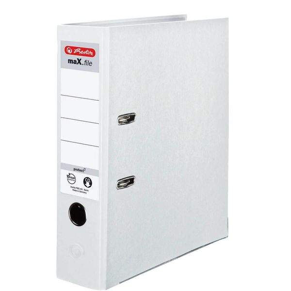 Herlitz 5480710 Max.File Protect Ordner Weiß Kunststoff 8,0 Cm Din A4-image