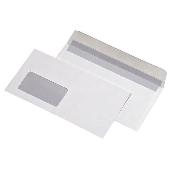 Mayer-Network 30005395 Buste Din Lunghe (220X110 Mm), Con Finestra, Adesivo Sensibile Alla Pressione, 80 G/Mq, 1.000 Pezzi-image