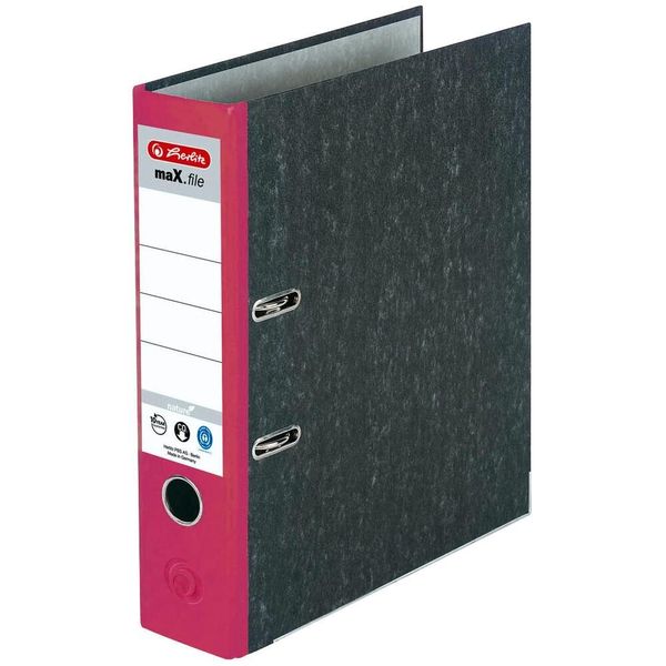 Herlitz 5171301 Max.File Nature Ordner Rot Marmoriert Karton 8,0 Cm Din A4-image