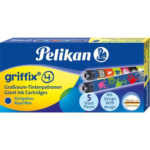 Pelikan 960583 Cartuccia D'inchiostro Griffix® Per Stilografica Motivi Blu Reale Assortiti(P)-image