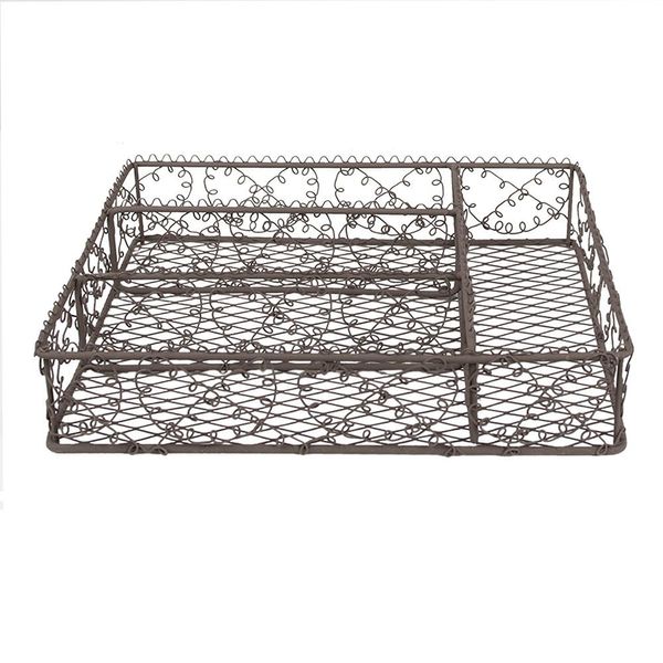 Portaposate Clayre & Eef 31X25X7 Cm In Metallo Marrone-image