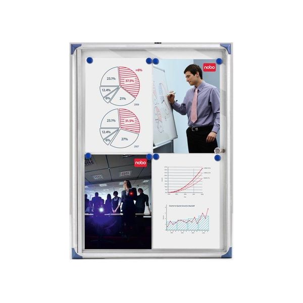 Espositore Nobo, Extra Piatto, Parete Posteriore In Metallo, 2 X Din A4-image