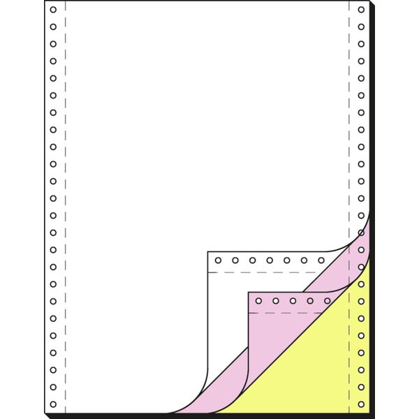33243 Carta Per Computer Din, Tripla, 12 "X240 Mm (A4 Verticale), Perforata Longitudinalmente, 600 Set"-image