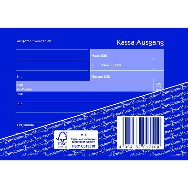 Avery Zweckform Libro Di Cassa 1710 Din A6 Landscape 2-Fold-image