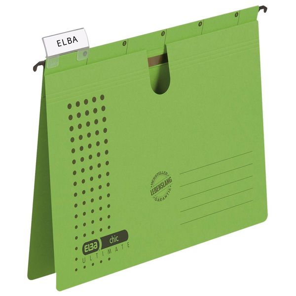 Elba 100552109 HäNgehefter Chic Ultimate® - Karton (Rc), 240 G/Qm, A4, GrüN, 5 StüCk-image