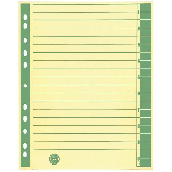 9541101100 Fogli Divisori - A4 Extra Larghi, Verdi, Stampa Cornice Colorata, 100 Pezzi-image