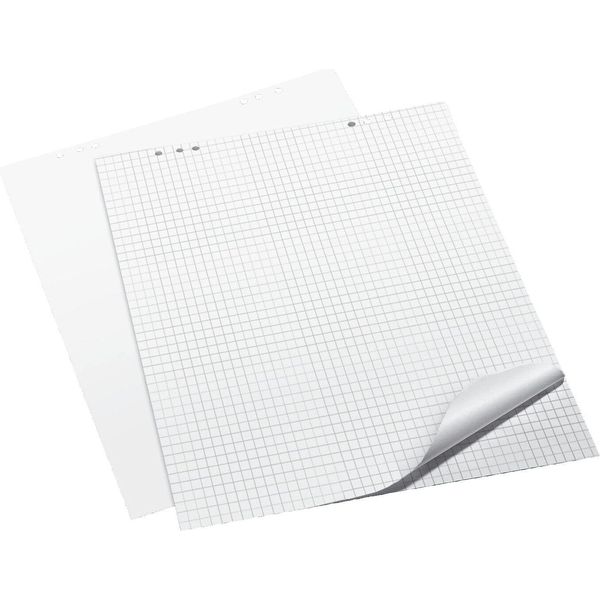 5X Q-Connect® KF01980 Flipchart-Block, 68 X 99 Cm, Kariert/Blanko, 20 Blatt-image