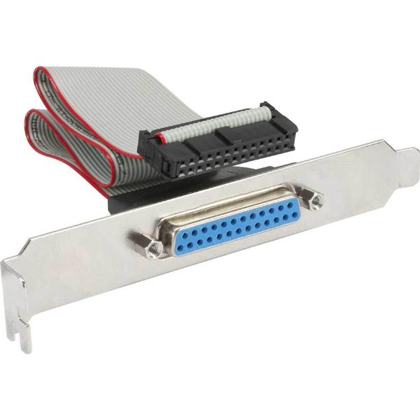 Inline® 33225A Staffa Per Slot Parallela, Con Connettore Sub D A 25 Pin E Presa A 26 Pin, 0,5 M-image
