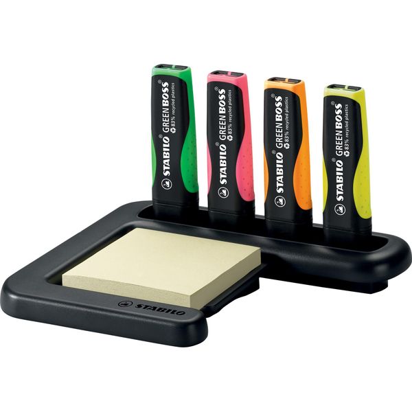 Stabilo Green Boss Evidenziatore 4 Pz Punta Smussata Verde, Arancione, Rosa, Giallo-image
