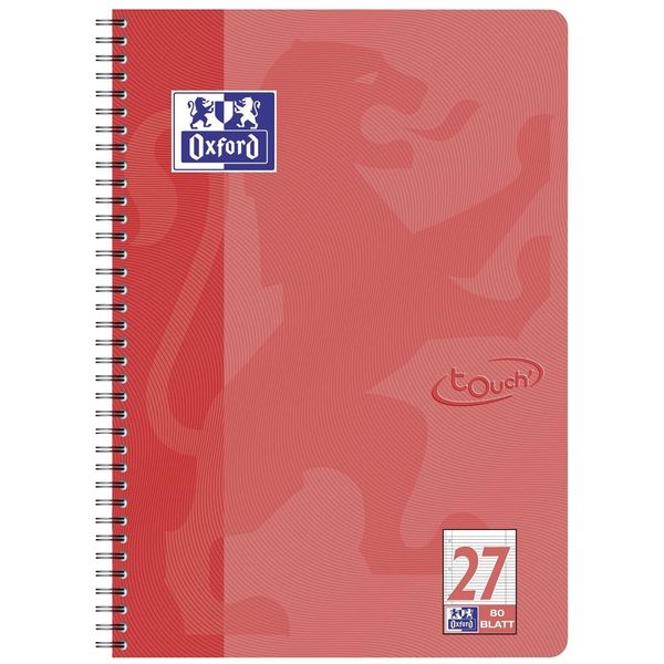 Oxford 400086493 Blocco College Touch Lin.27 - A4, 80 Fogli, 90 G/M², 4 Fori, Corallo-image